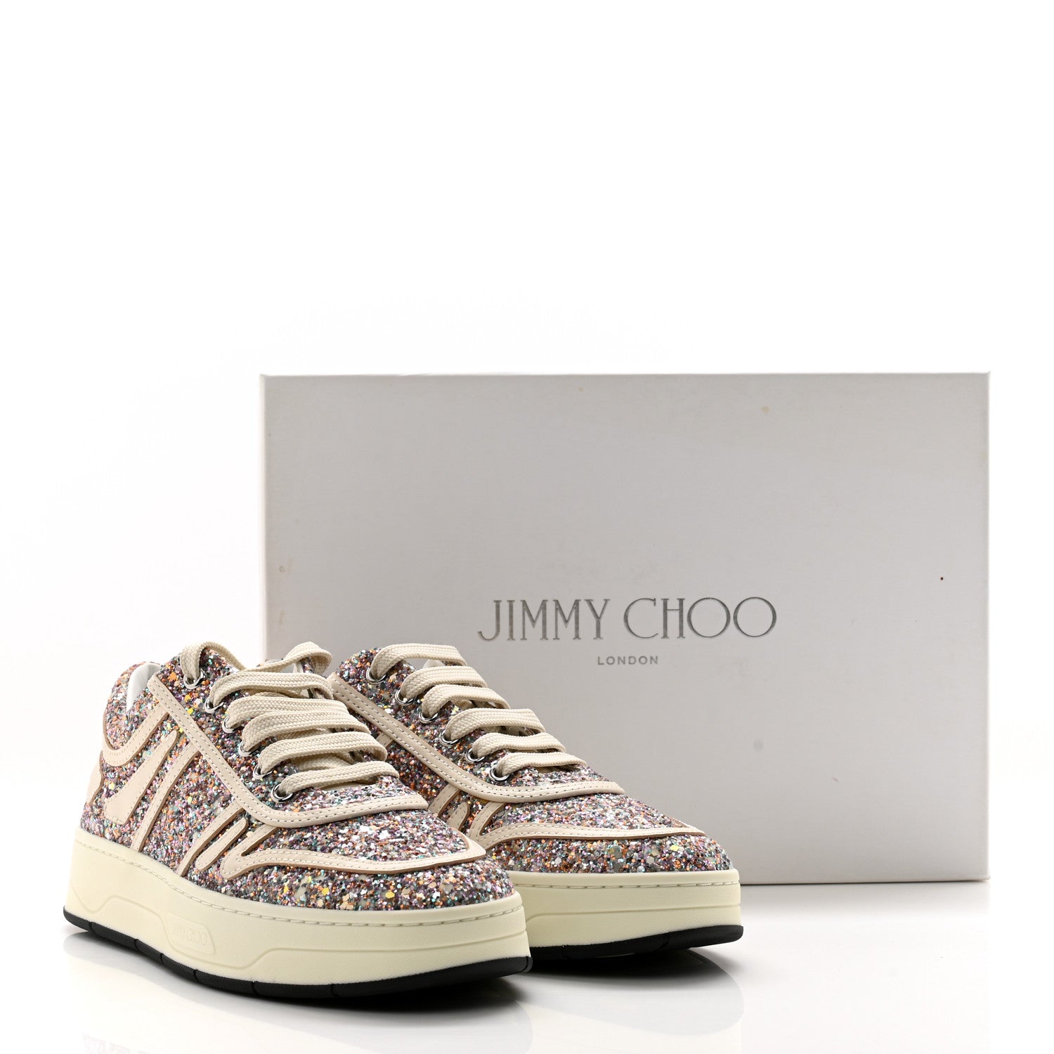 Jimmy Choo Glitter Cash Sneakers 37.5 Ballet Pink 10 of 10