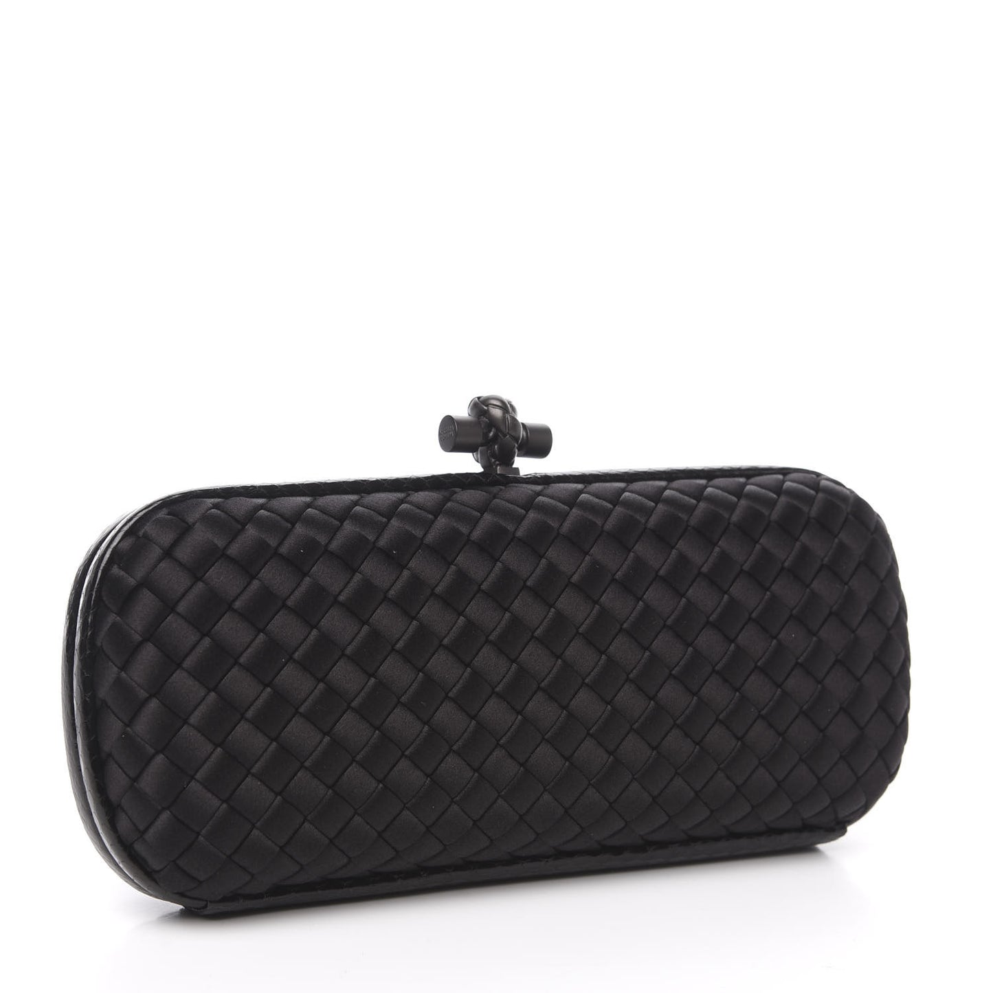 Satin Ayers Intreccio Impero Stretch Knot Clutch Black