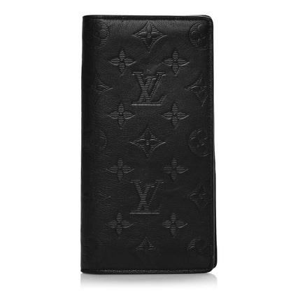 Louis Vuitton Calfskin Monogram Shadow Brazza Wallet Black 1 of 8