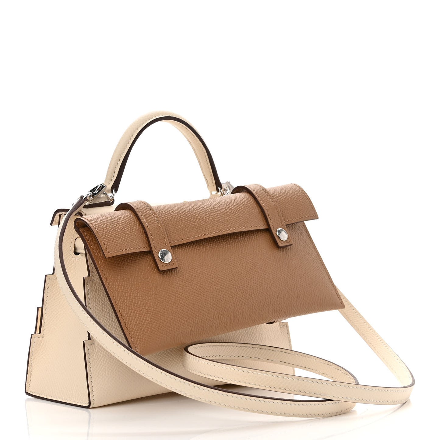 Epsom Quelle Idole Picto Kelly Doll Handbag Nata Mauve Sylvestre Lime Chai