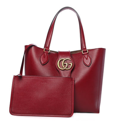 Gucci New Sakai Calfskin Lux Small Dahlia Tote New Cherry Red 1 of 4