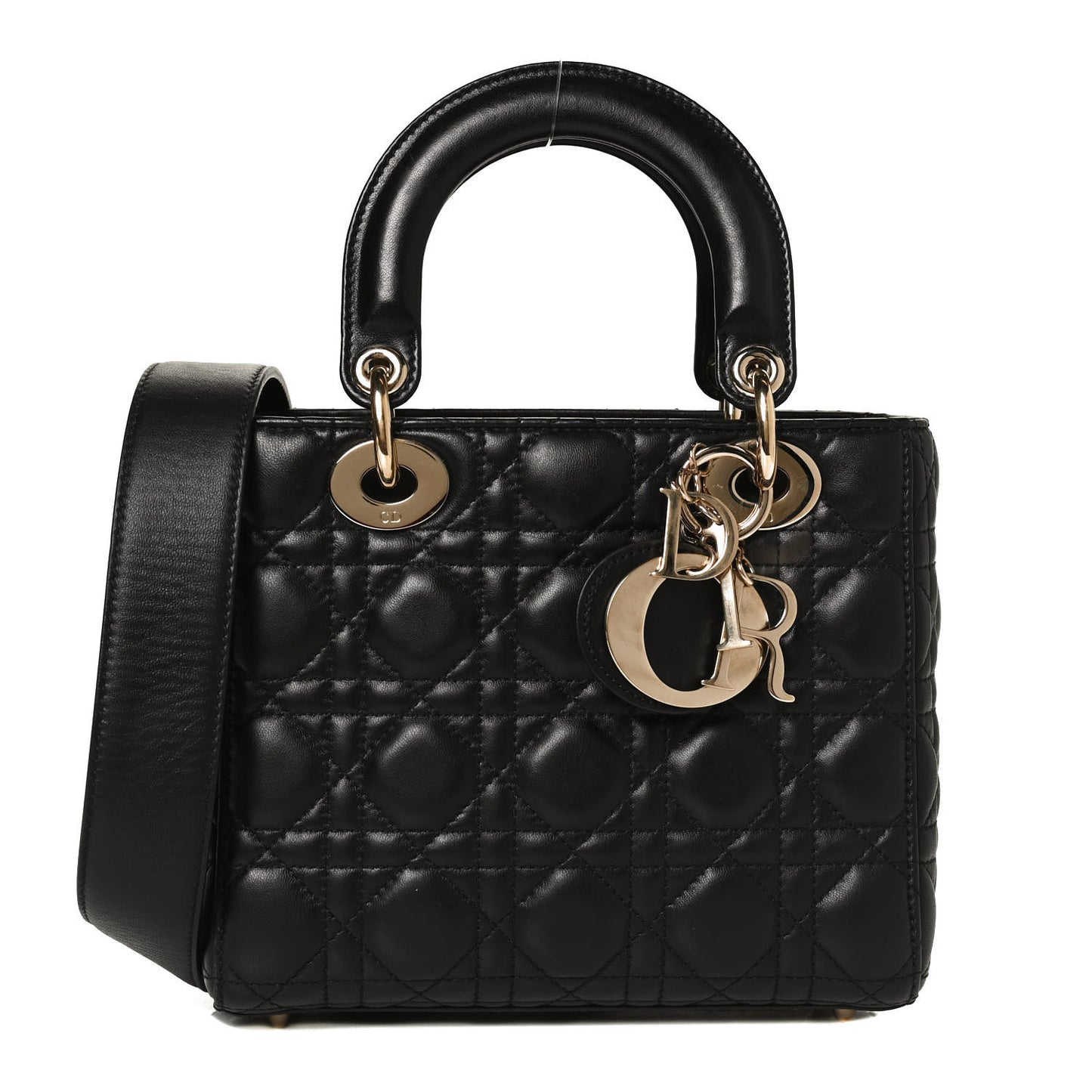 Lambskin Cannage Small Lucky Badges My Lady Dior Black