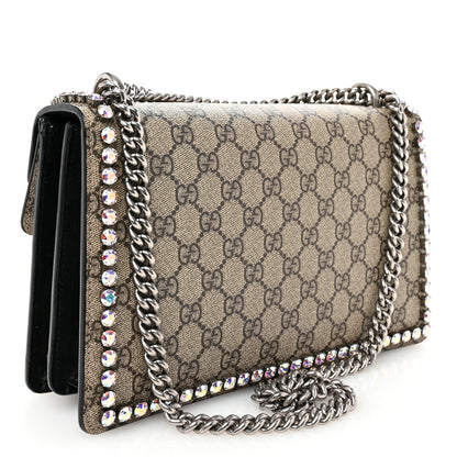 Gucci GG Supreme Monogram Crystal Small Dionysus Shoulder Bag Black 3 of 11
