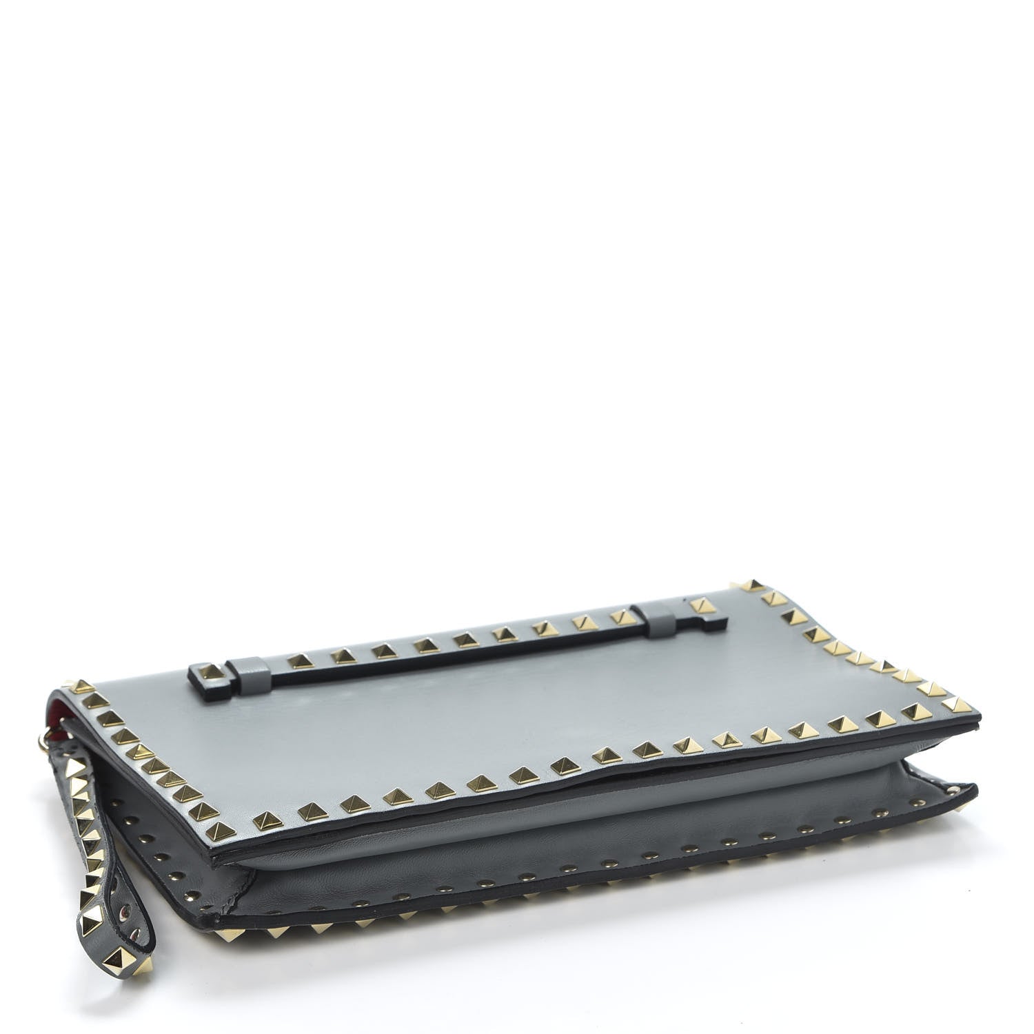Valentino Garavani Nappa Rockstud Wristlet Clutch Grey 3 of 8