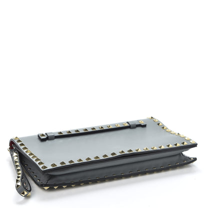 Valentino Garavani Nappa Rockstud Wristlet Clutch Grey 3 of 8