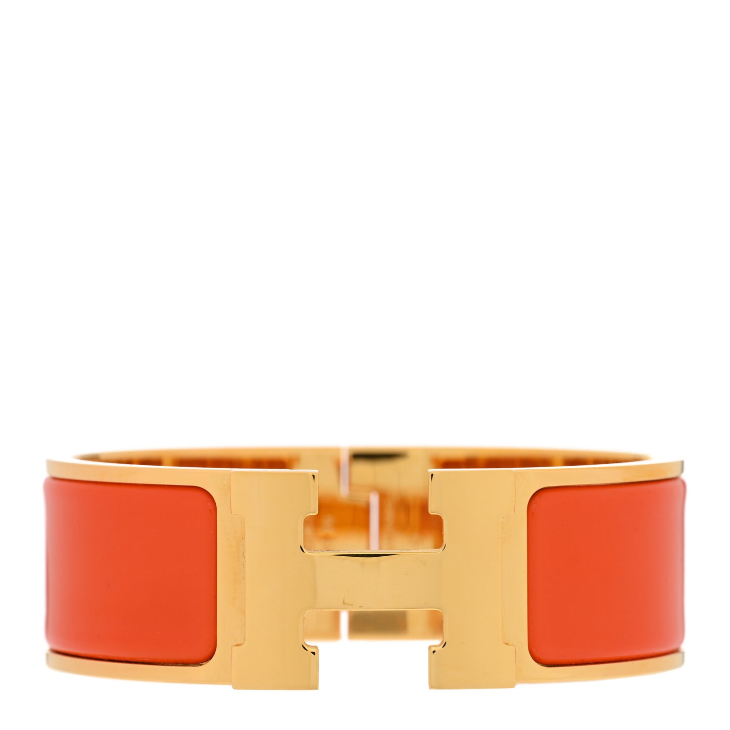Enamel Wide Clic Clac H Bracelet GM Orange