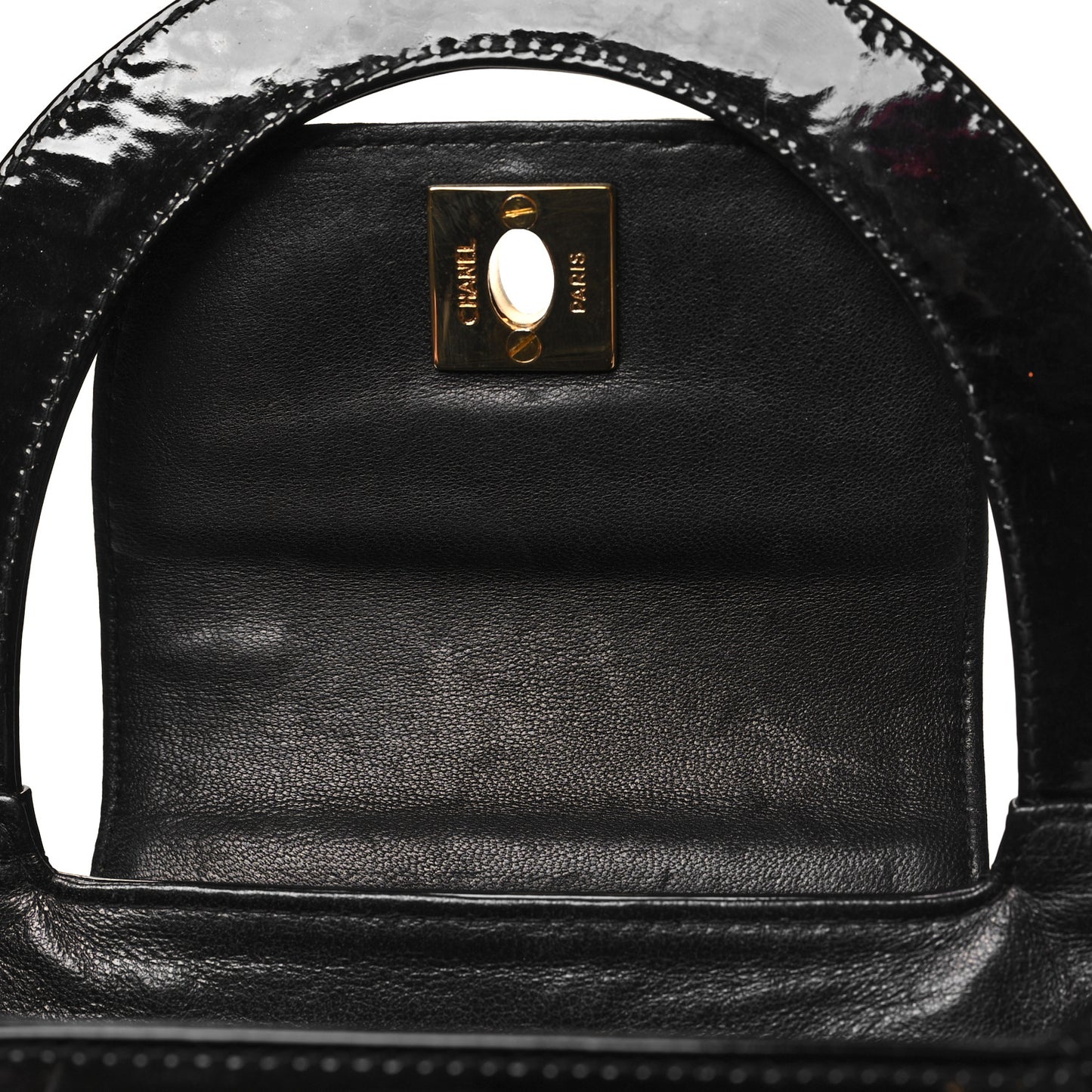 Patent Small Kelly Flap Bag Black