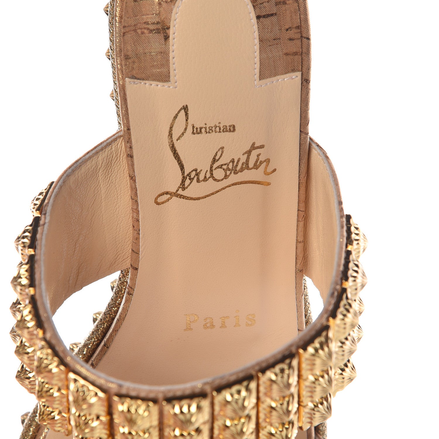 Christian Louboutin Liege Pepite 60 Platform Sandals 36 Version Gold 8 of 9