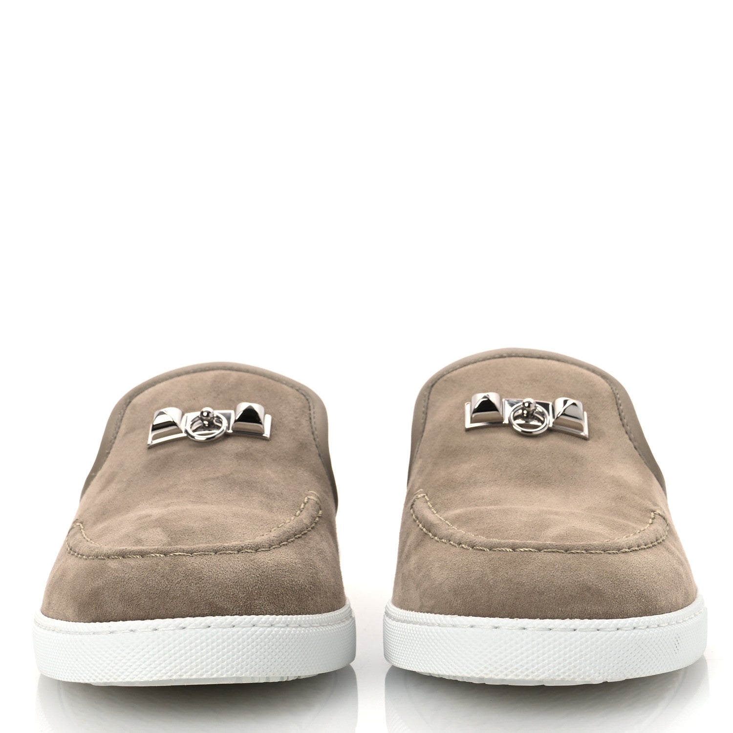 Hermes Suede Goatskin Nappa Jour Loafers 36 Beige 3 of 11