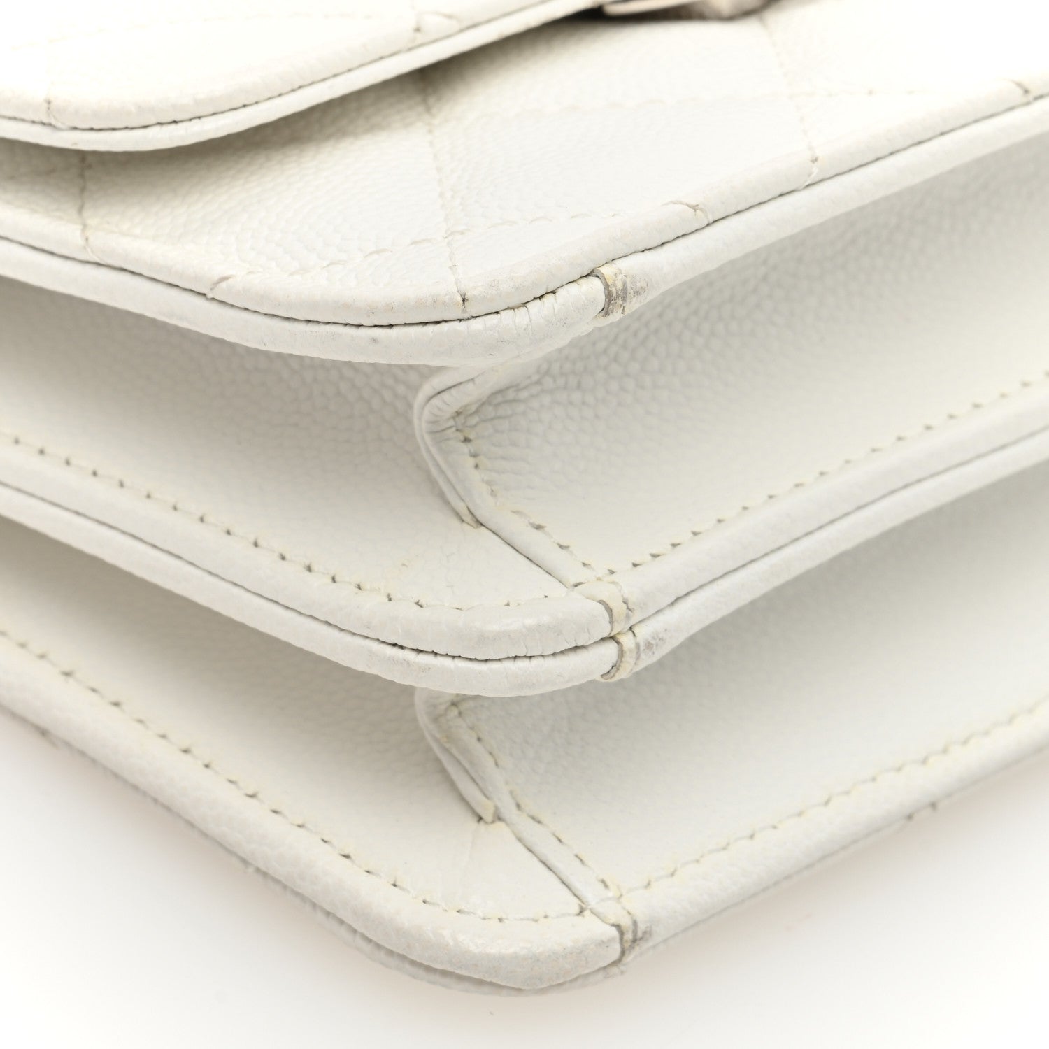 Chanel Caviar Quilted Pick Me Up Clutch With Chain White 9 of 11