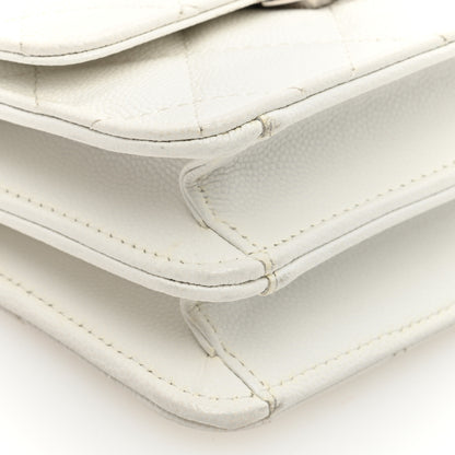 Chanel Caviar Quilted Pick Me Up Clutch With Chain White 9 of 11