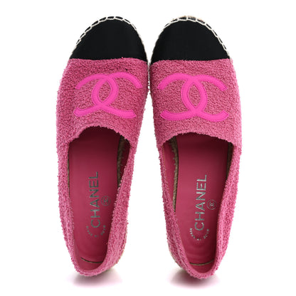 Chanel Fabric Grosgrain CC Espadrilles 38 Dark Pink Black 2 of 10