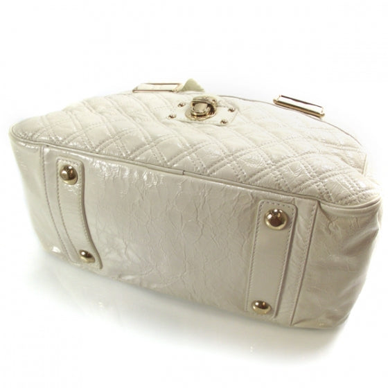 Marc Jacobs Patent Quilted Ursula Bowler Chalk 5 of 10