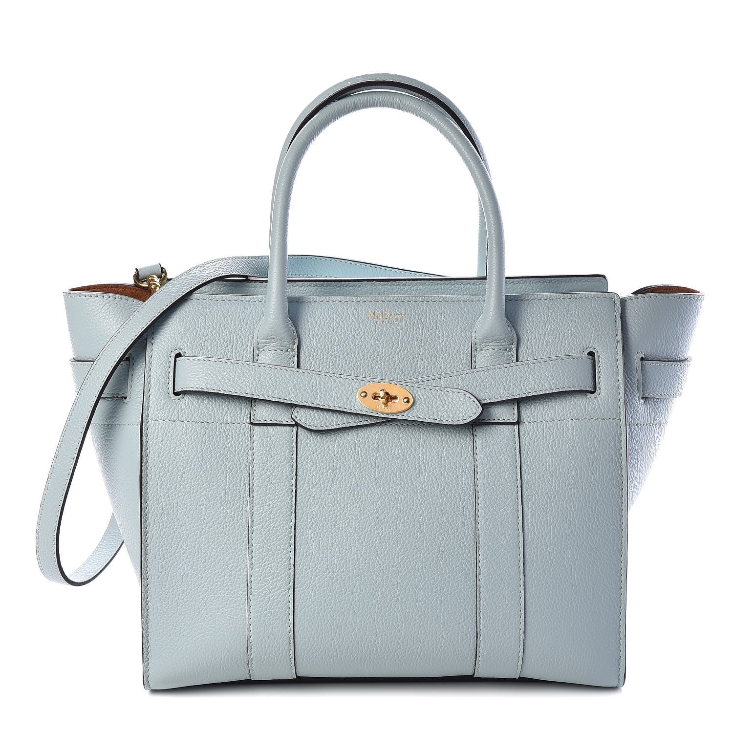 Mulberry Small Classic Grain Small Bayswater Zip Tote Light Antique Blue 1 of 9