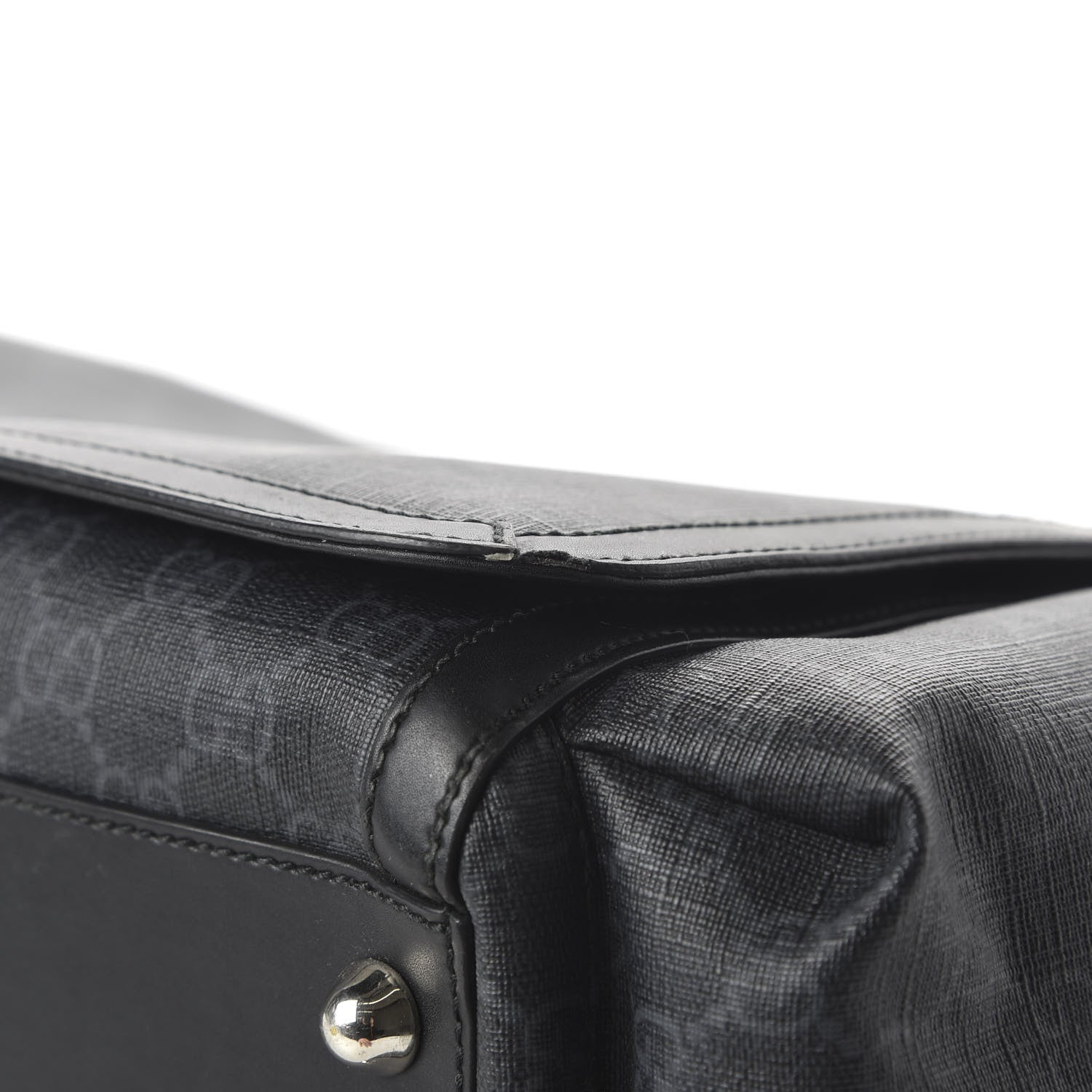 Gucci GG Supreme Monogram Web Messenger Diaper Bag Black Grey 12 of 17
