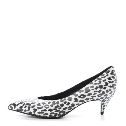 Saint Laurent Soft Calfskin Baby Cat Paris 50 Pumps Bianco 35 White Black 1 of 7