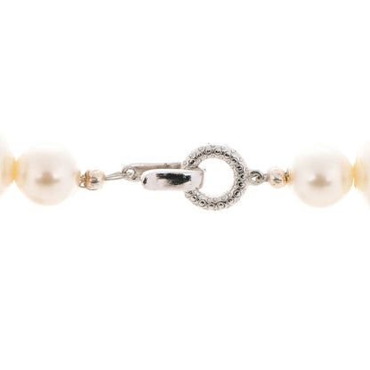 Chanel Crystal Pearl Flower CC Necklace Silver 4 of 4