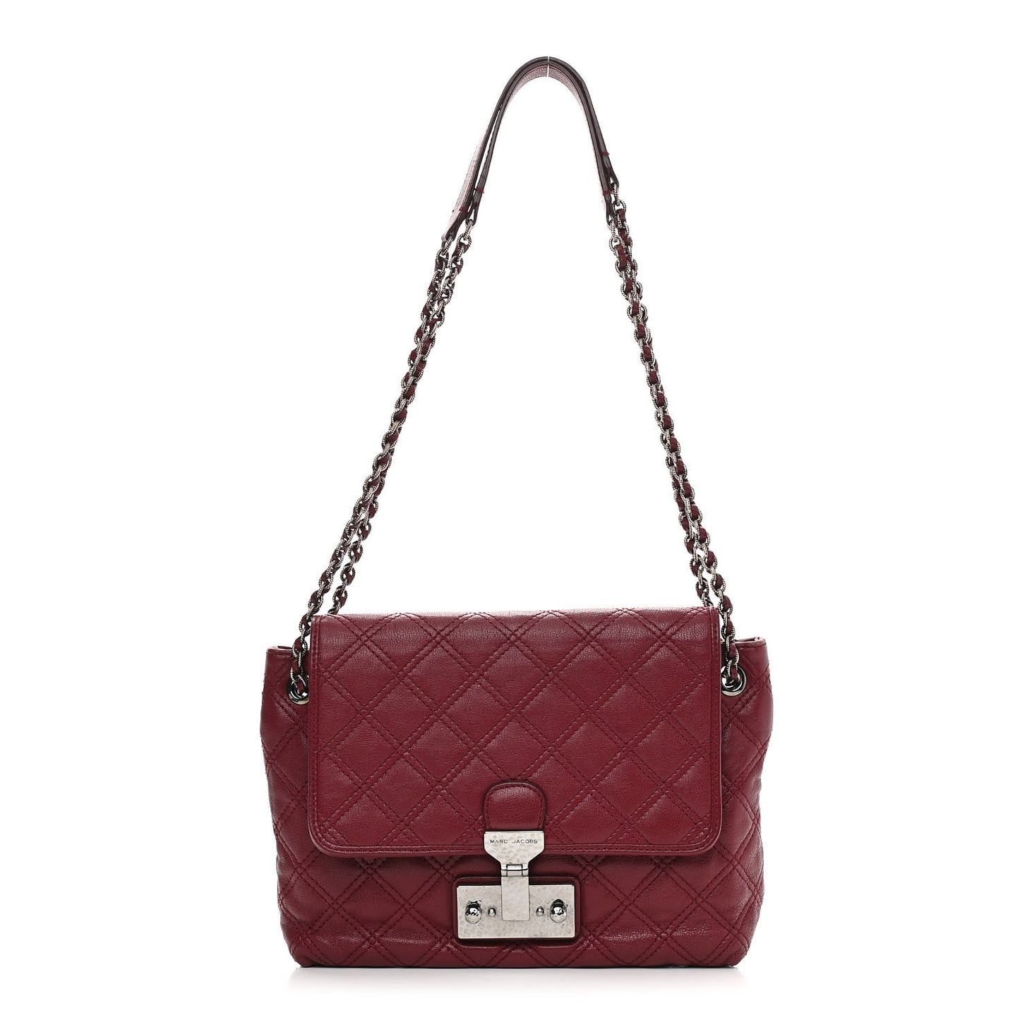 Lacquered Lambskin Quilted The Large Single Flap Bordeaux