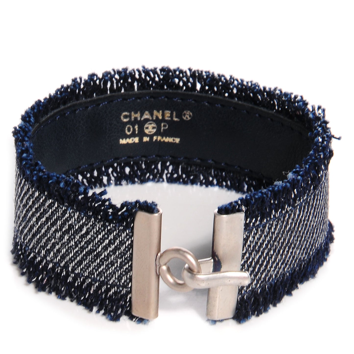 Denim Fringe Cuff Blue White
