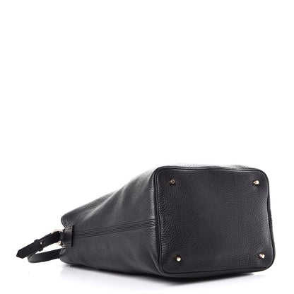 Burberry Grainy Calfskin Medium Check Ashby Hobo Black 5 of 9