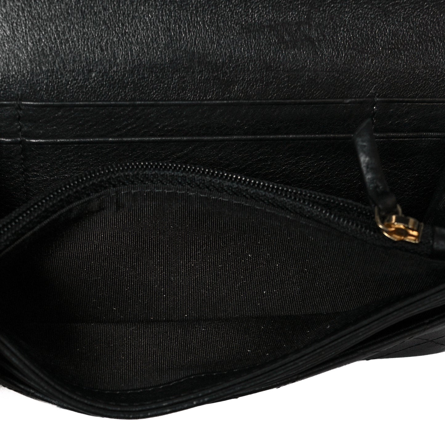 Calfskin Diamond Stitched CC Wallet Black