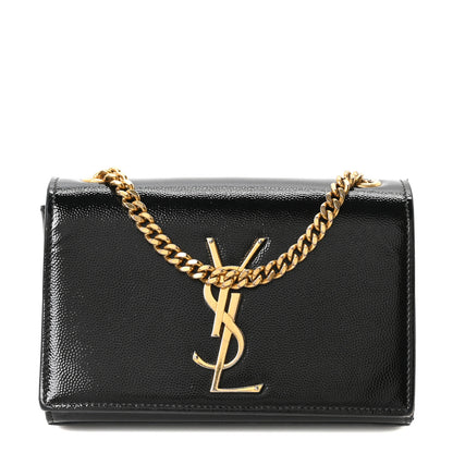 Saint Laurent Grain De Poudre Small Monogram Kate Satchel Black 1 of 9