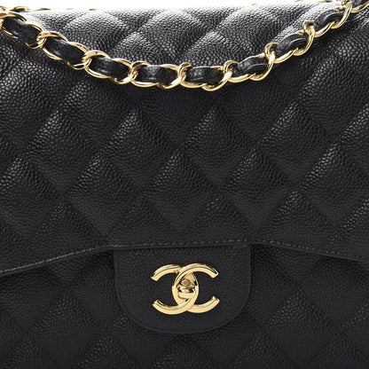 Chanel Caviar Quilted Jumbo Double Flap Black 10 of 11