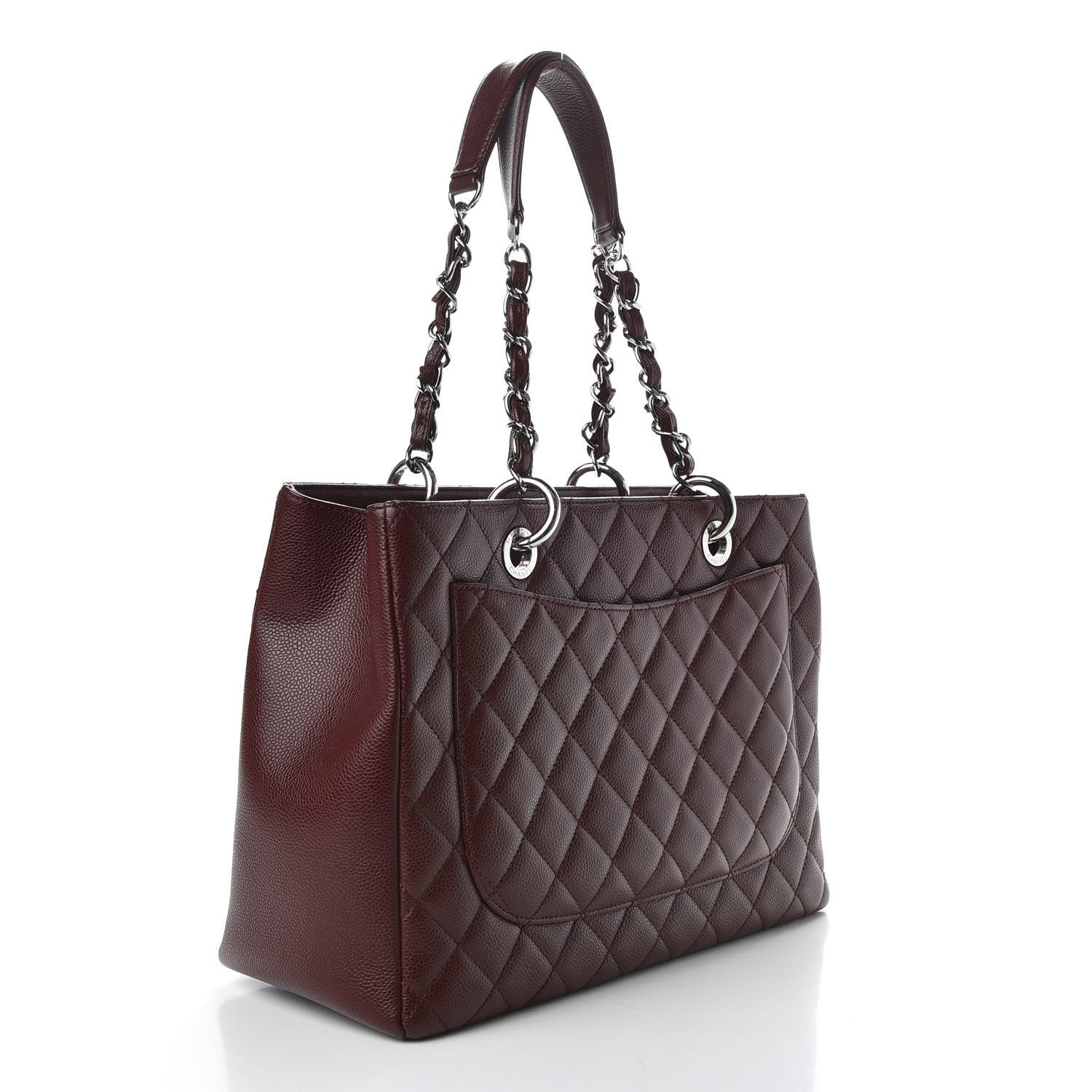 Chanel Caviar Quilted Grand Shopping Tote GST Dark Burgundy 3 of 10