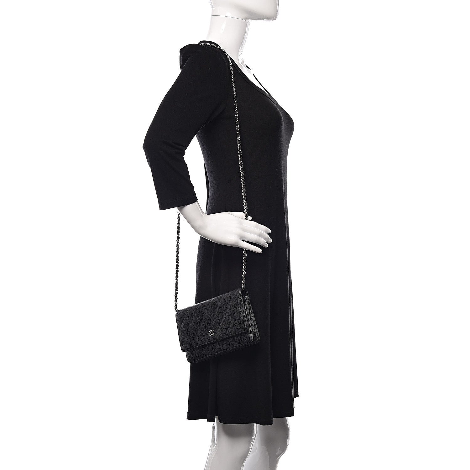 Chanel Caviar Quilted Wallet On Chain WOC Black 2 of 14