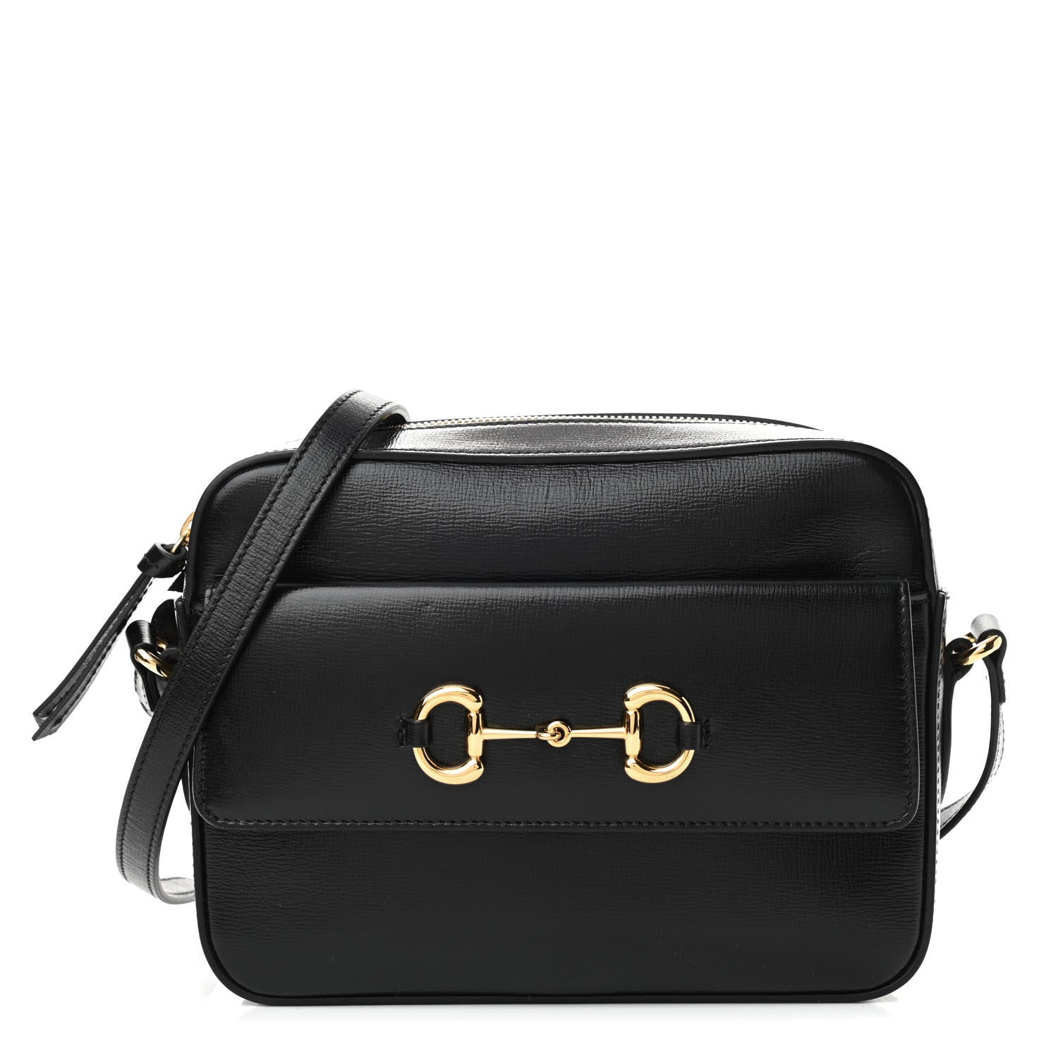Gucci Textured Calfskin Small Horsebit 1955 Shoulder Bag Black 1 of 10