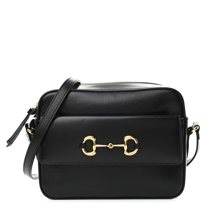 Gucci Textured Calfskin Small Horsebit 1955 Shoulder Bag Black 1 of 10