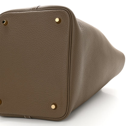 Hermes Taurillon Clemence Picotin Lock 22 MM Etoupe 10 of 12