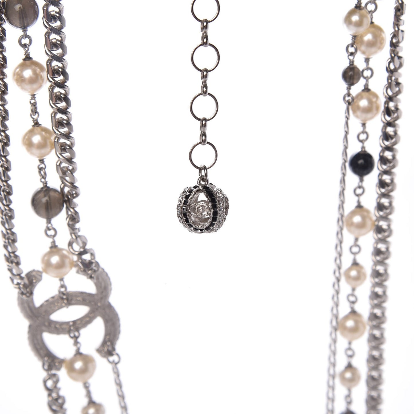 Pearl Crystal CC Double Strand Fancy Belt Pearly White
