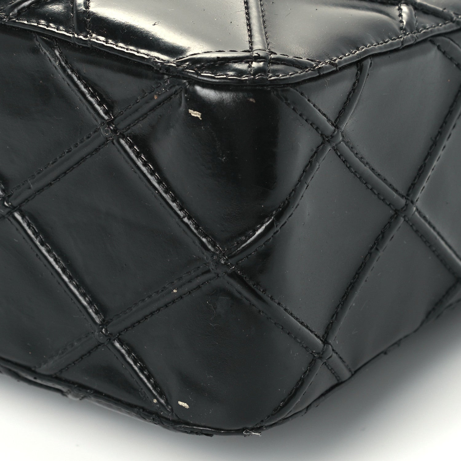 Chanel Patent Diamond Stitch Shoulder Bag Black 11 of 14