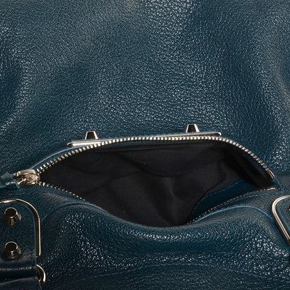 Balenciaga Chevre Silver Metallic Edge Hardware City Bleu Paon 11 of 12