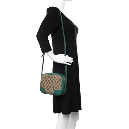 Gucci Monogram Dollar Calfskin Mini Bree Messenger Bag Beige Ebony Emerald 2 of 10