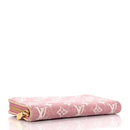 Louis Vuitton Denim Monogram Jacquard Zippy Wallet Pink 4 of 8