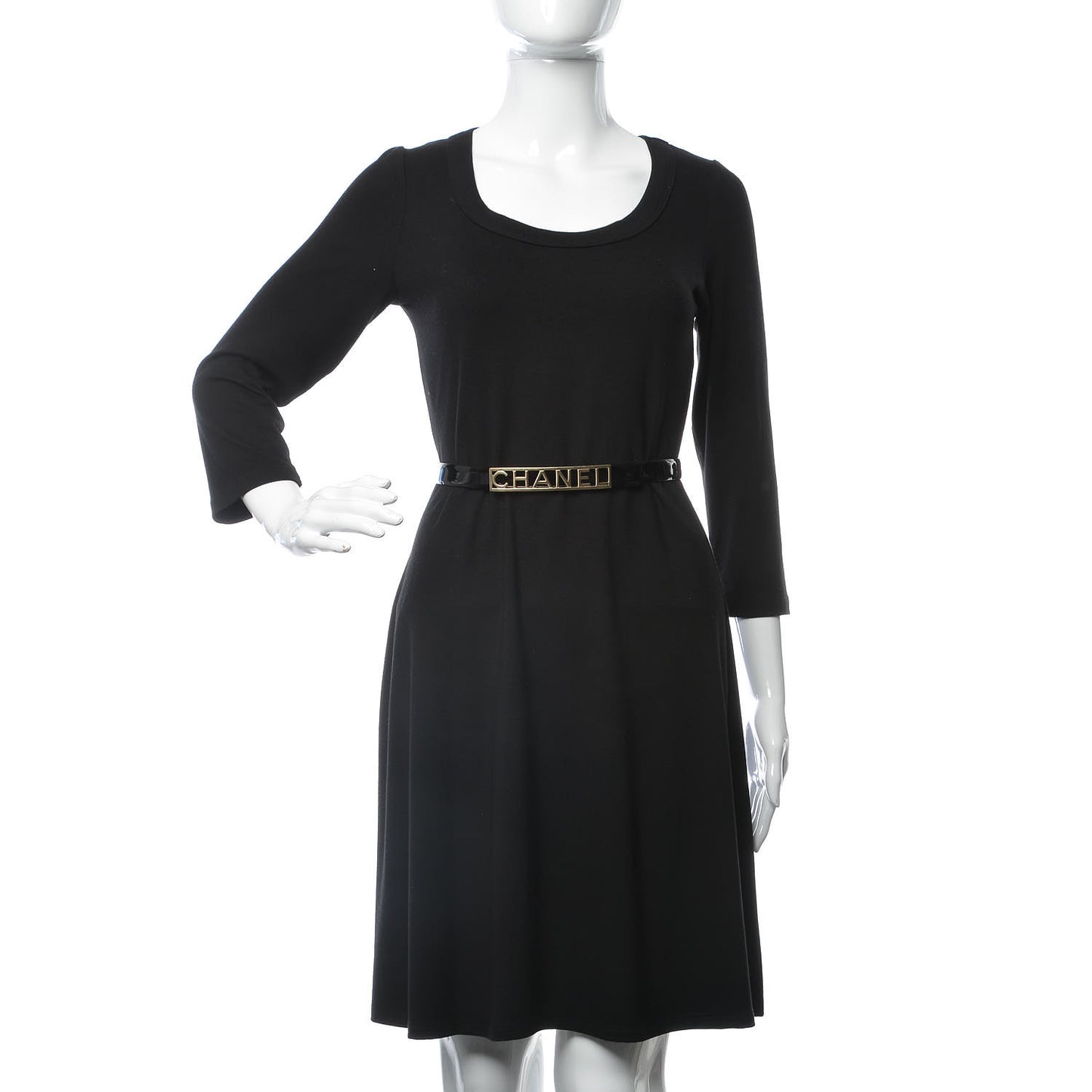 Patent Calfskin Logo Skinny Belt 65 26 Black