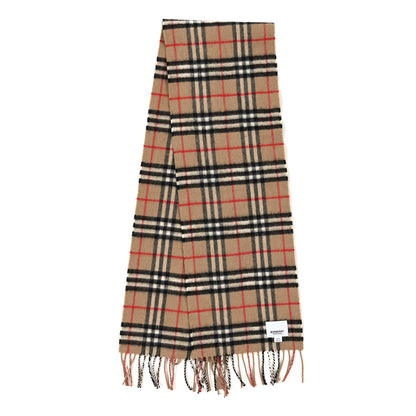 Burberry Cashmere Check Fringe Scarf Archive Beige 2 of 4