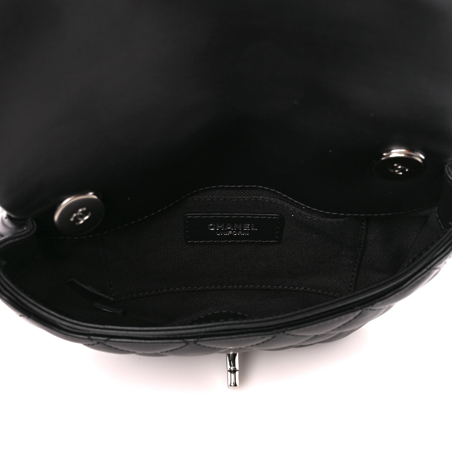 Chanel Calfskin Quilted CC Uniform Flap Belt Bag Black 6 of 12