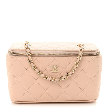 Chanel Caviar Quilted Small Vanity Case With Chain Light Pink 1 of 10