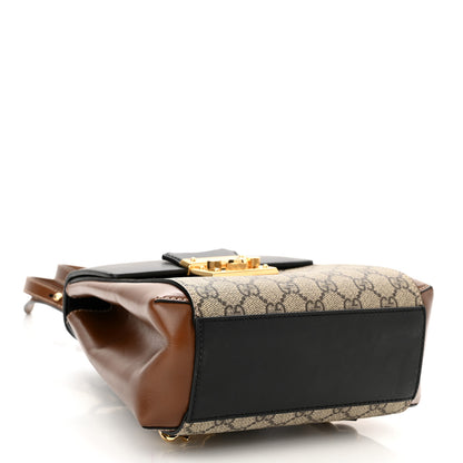 Gucci GG Supreme Monogram Calfskin Padlock Backpack Beige Cuir Black 4 of 10