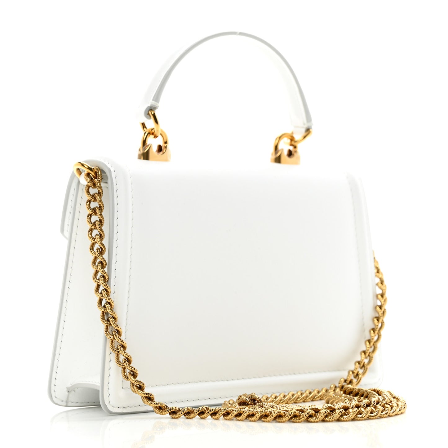 Smooth Calfskin Small Devotion Envelope Top Handle Bag White