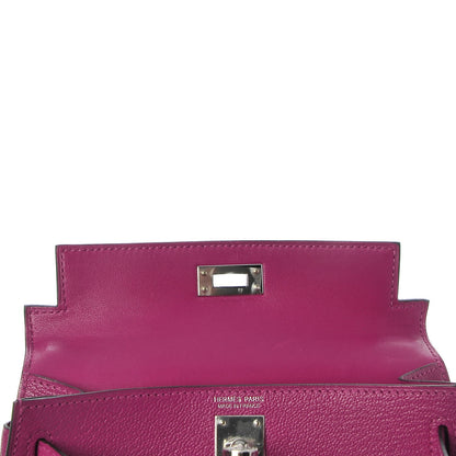 Hermes Chevre Mysore Mini Kelly Sellier 20 Rose Pourpre 12 of 27