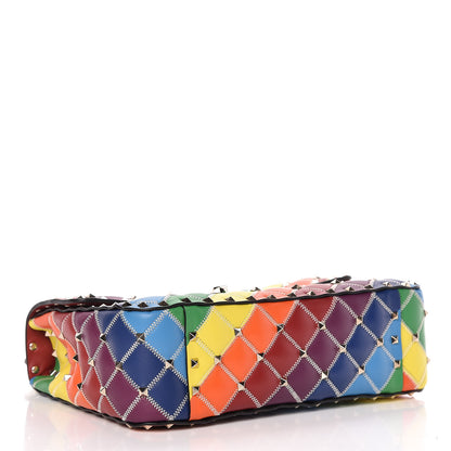 Valentino Garavani Lambskin Medium Rockstud Spike Shoulder Bag Rainbow 4 of 11