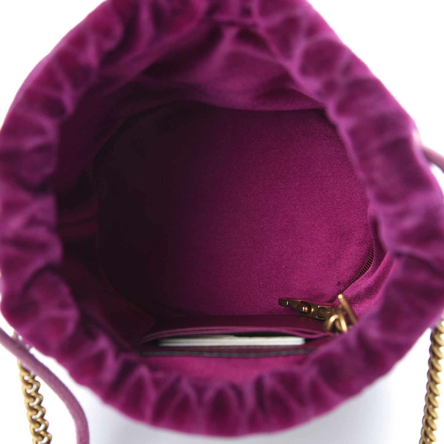 Velvet Matelasse Mini GG Marmont 2.0 Bucket Bag Fuchsia Violet Cyclamen