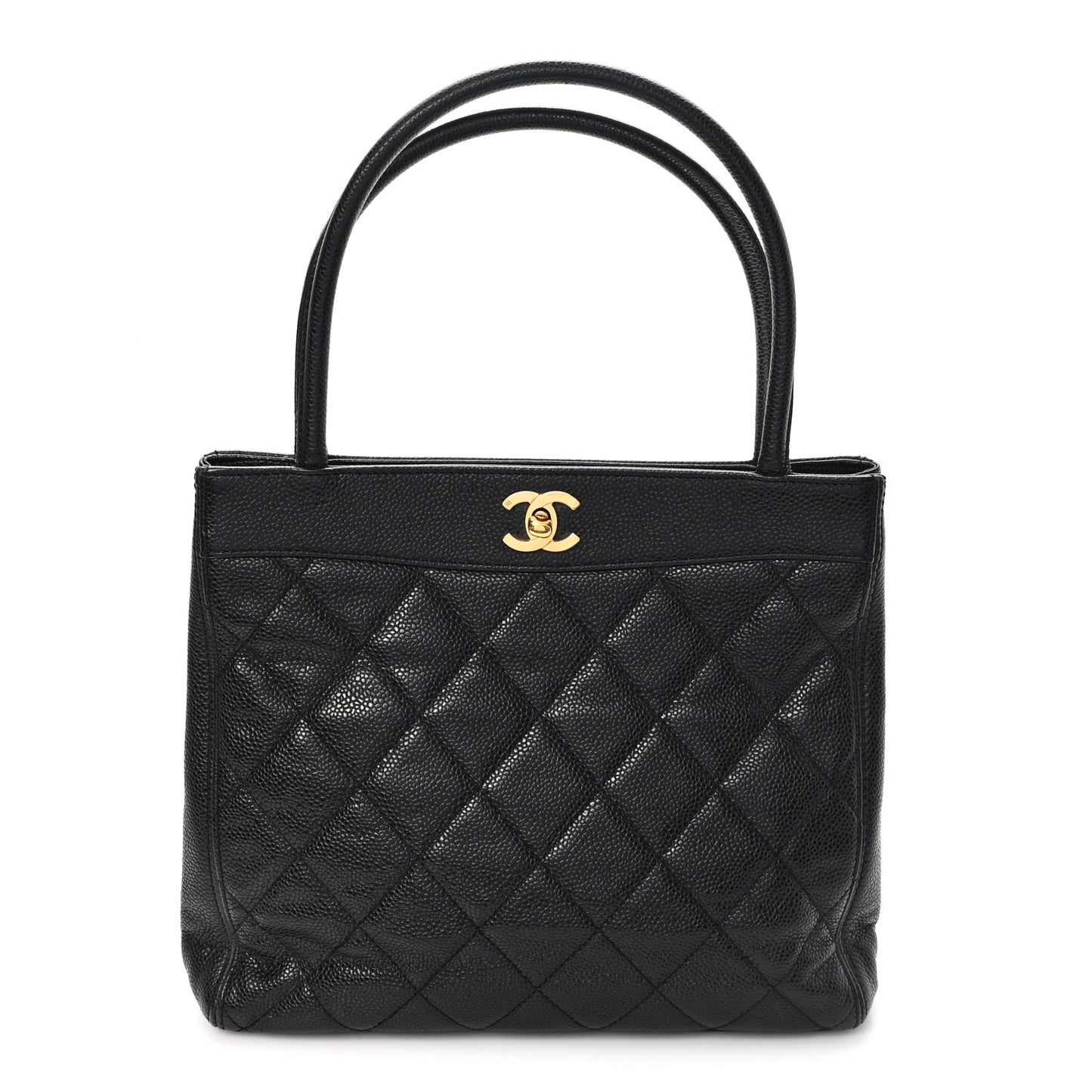Caviar Quilted Shoulder Bag Black