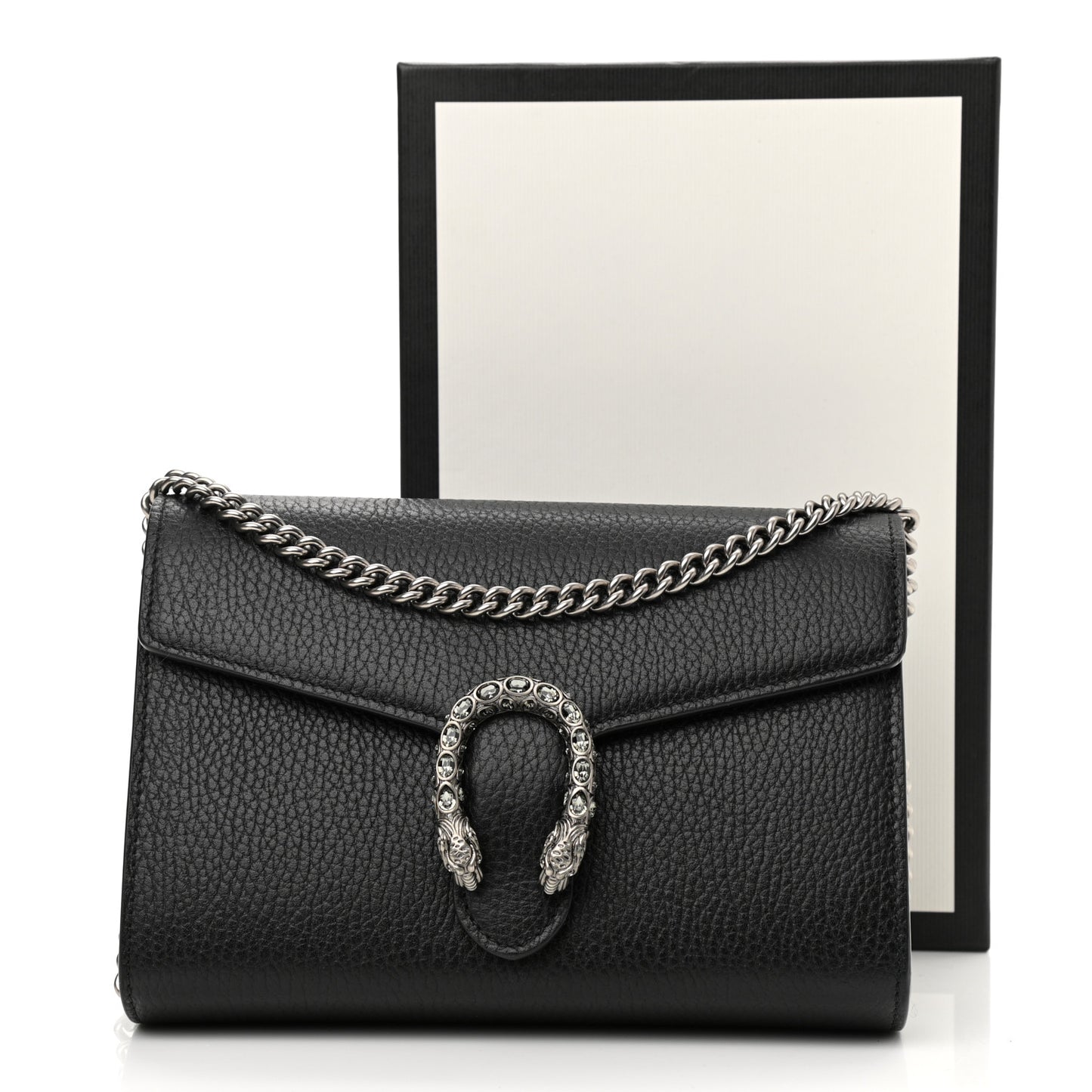 Calfskin Mini Dionysus Chain Wallet Black