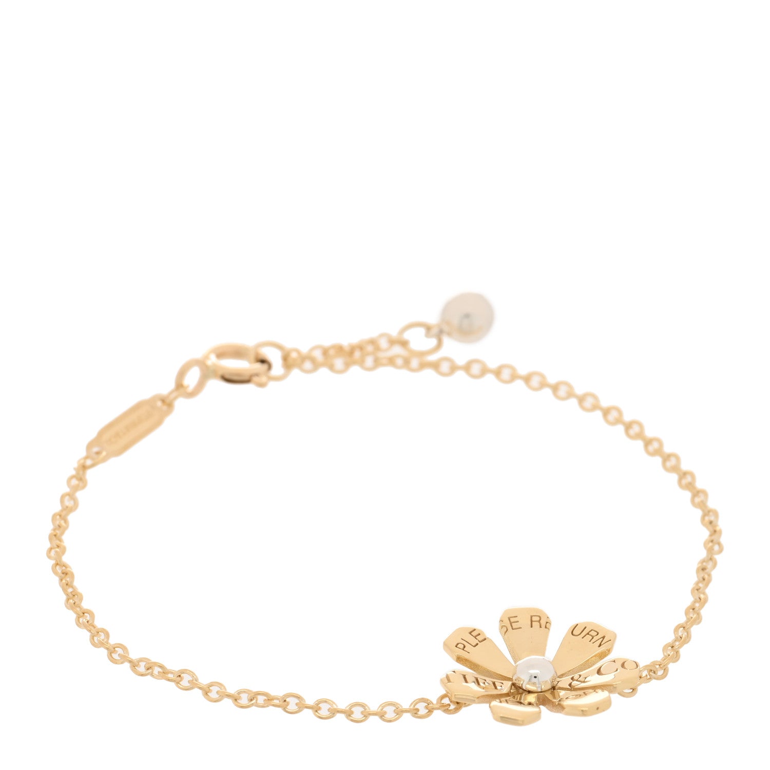 Tiffany 18K Yellow Gold Sterling Silver Return to Tiffany Daisy Chain Bracelet 1 of 3