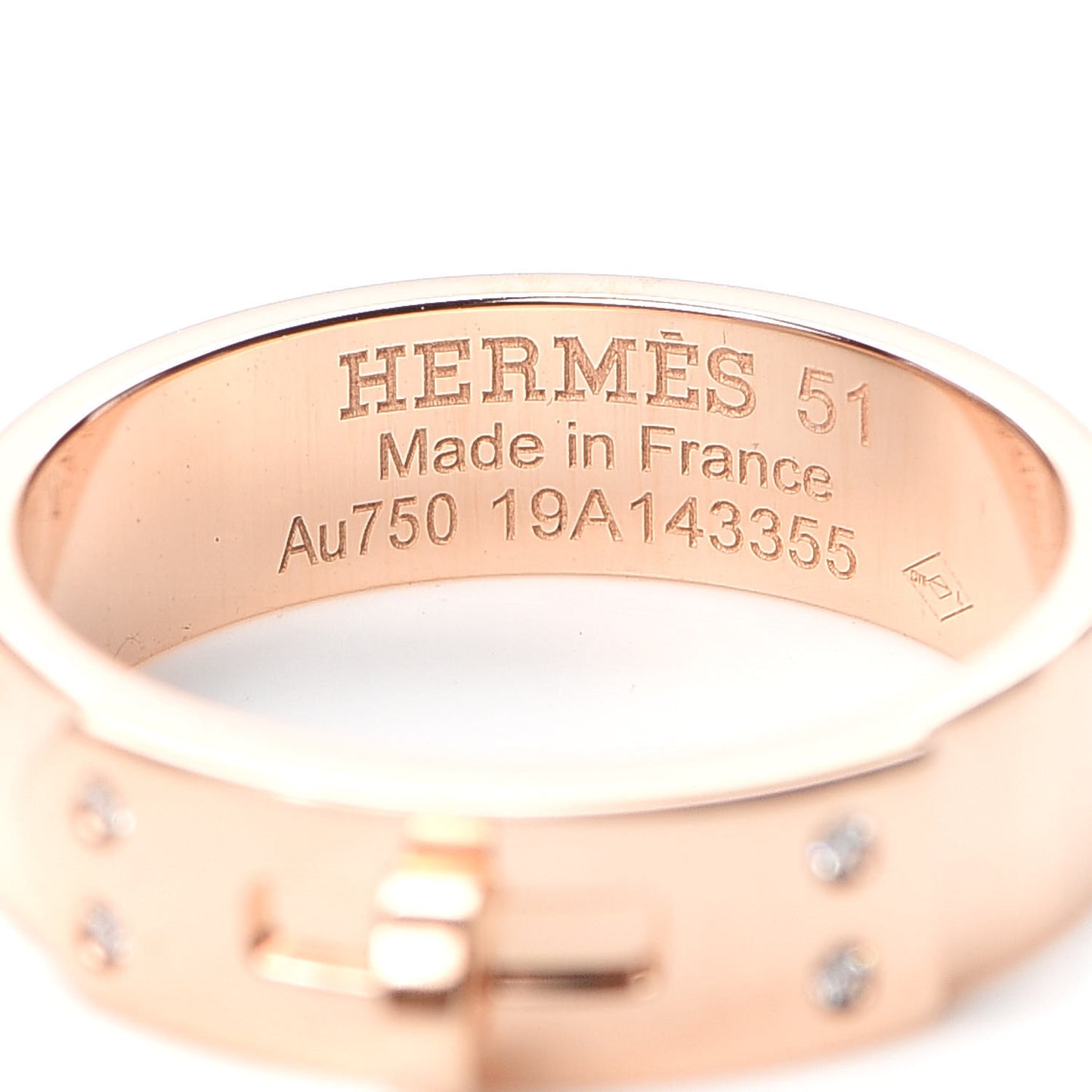 18K Rose Gold Diamond PM Kelly Ring 51 5.75